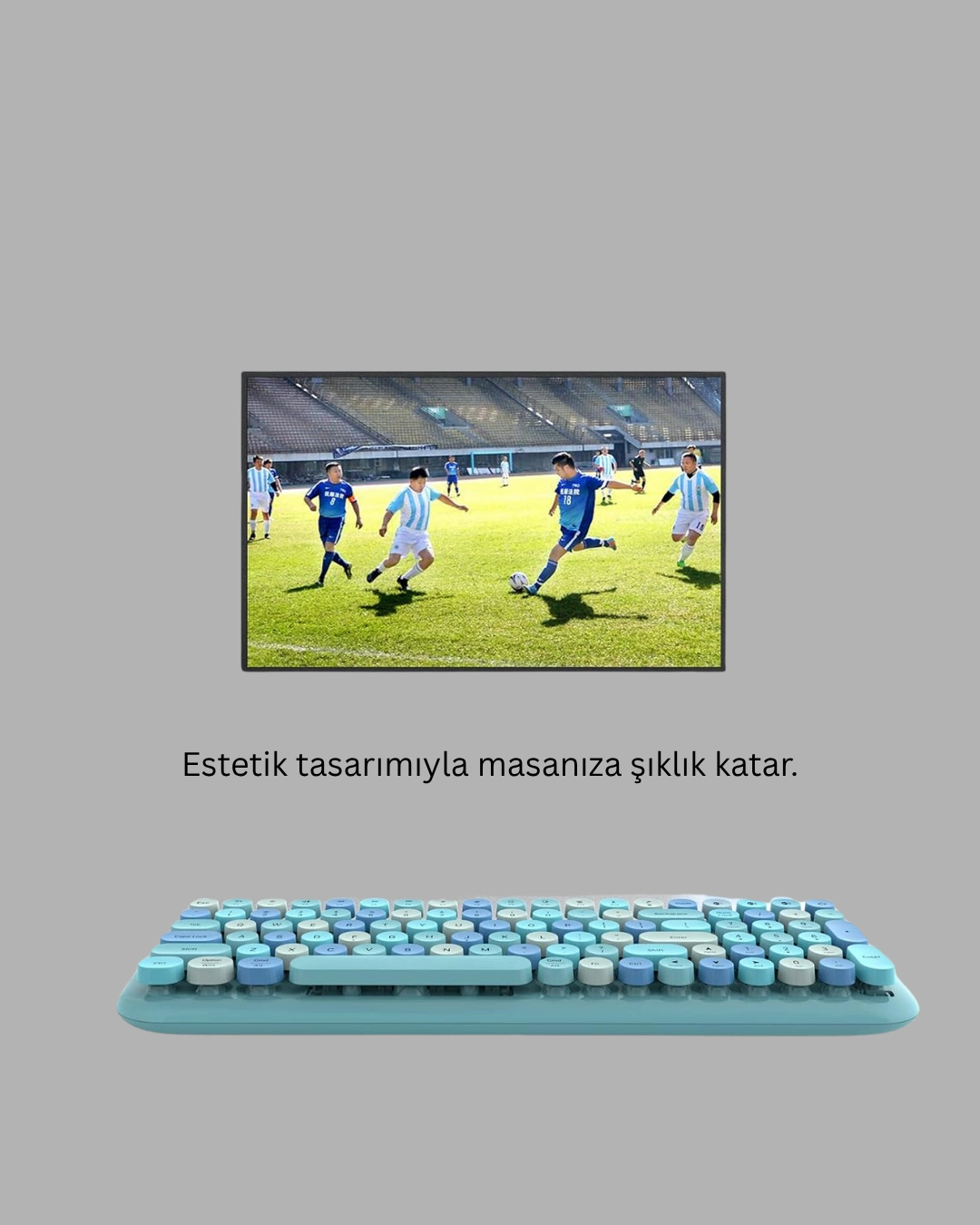 Retro Tarz Kablosuz Klavye Mouse Seti – 104 Tuşlu, Ergonomik Tasarım ( Lisinya )