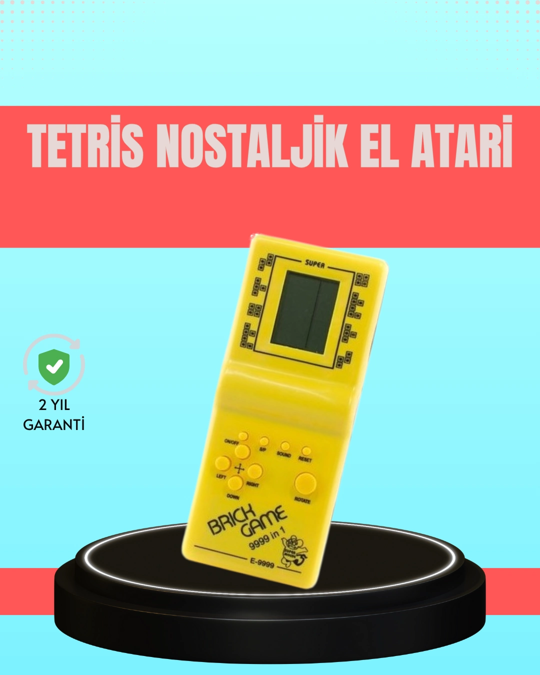 Retro Tetris El Aterisi – Pil İle Çalışan Taşınabilir Mini Oyun Konsolu ( Lisinya )