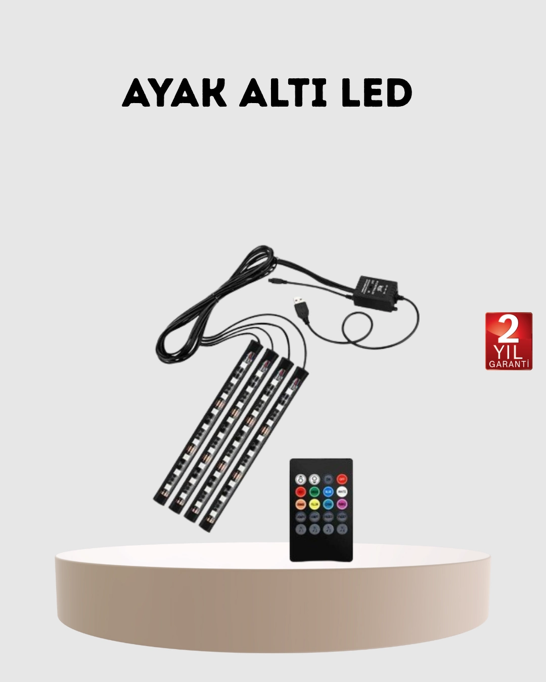 Rgb Araç İçi Led Aydınlatma 12v 48 Led Müzik Kontrollü 4 Şerit Set ( Lisinya )