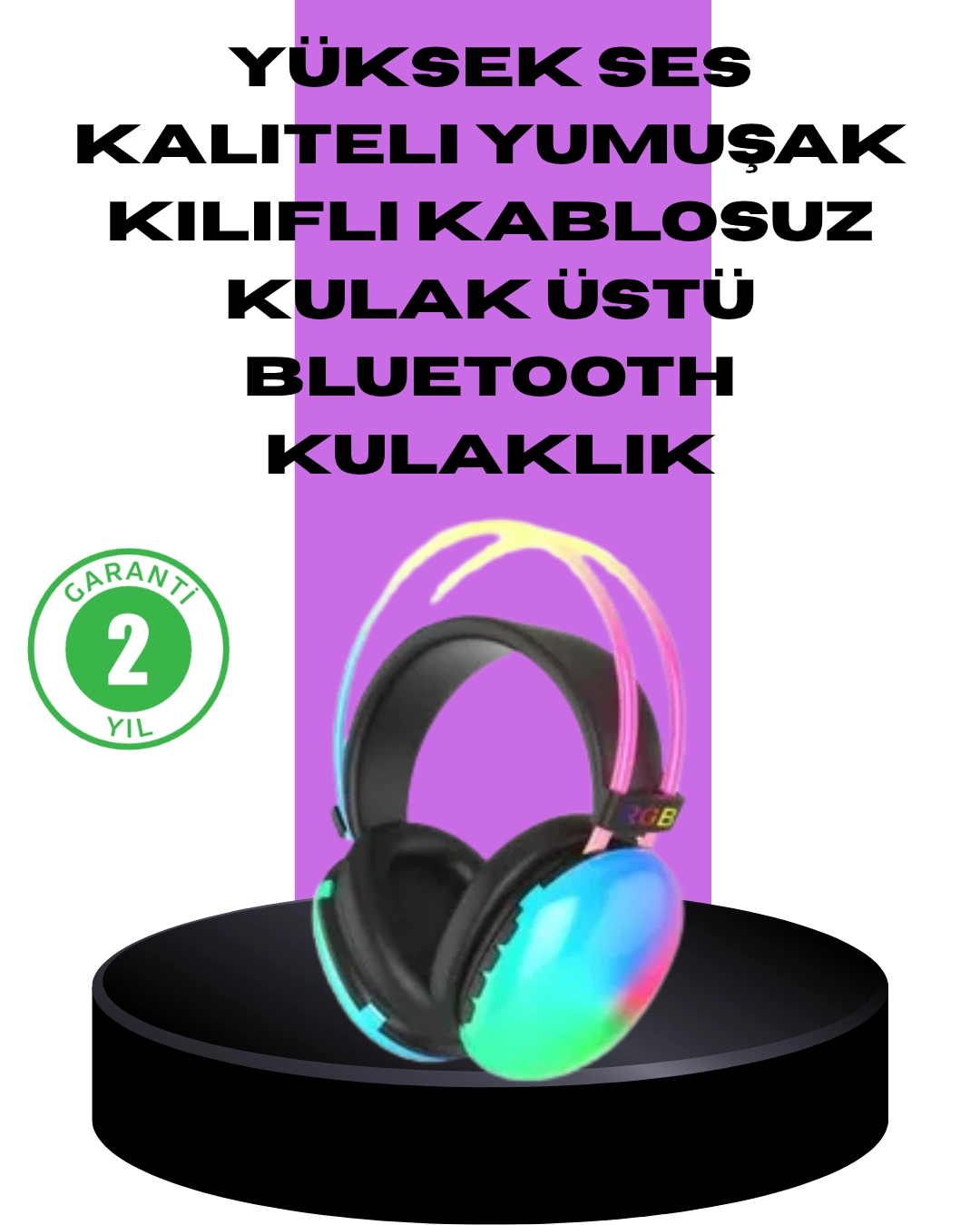 Rgb Aydınlatmalı Kablosuz Bluetooth  Kulaklığı ( Lisinya )