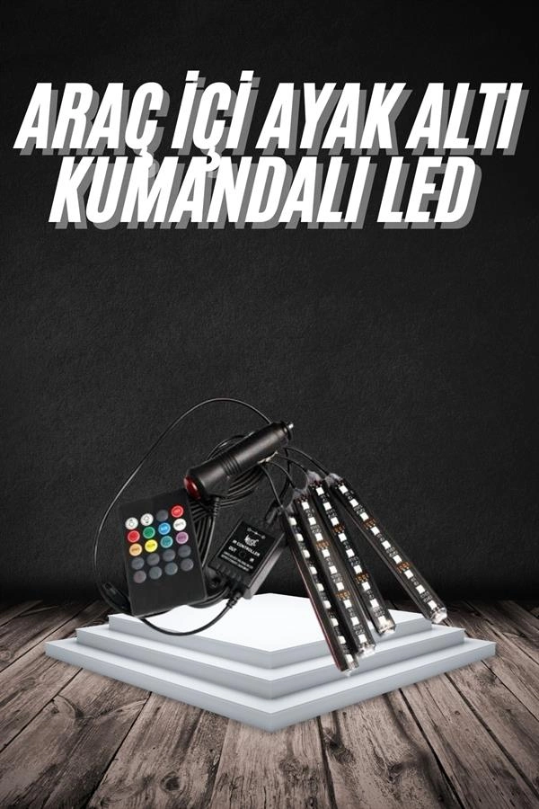 Rgb Işıklı Araç İçi Aydınlatma Kumandalı 12'li Led Işık Renk Değiştirebilen ( Lisinya )
