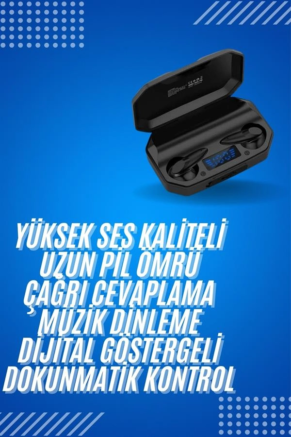 Rgb Işıklı Çift Mikrofonlu Siyah Profesyonel  Kulaklığı Kablosuz Kulakiçi ( Lisinya )
