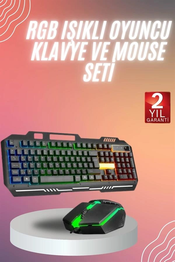 Rgb Işıklı   Klavye Q Klavye Mouse Hediyeli ( Lisinya )