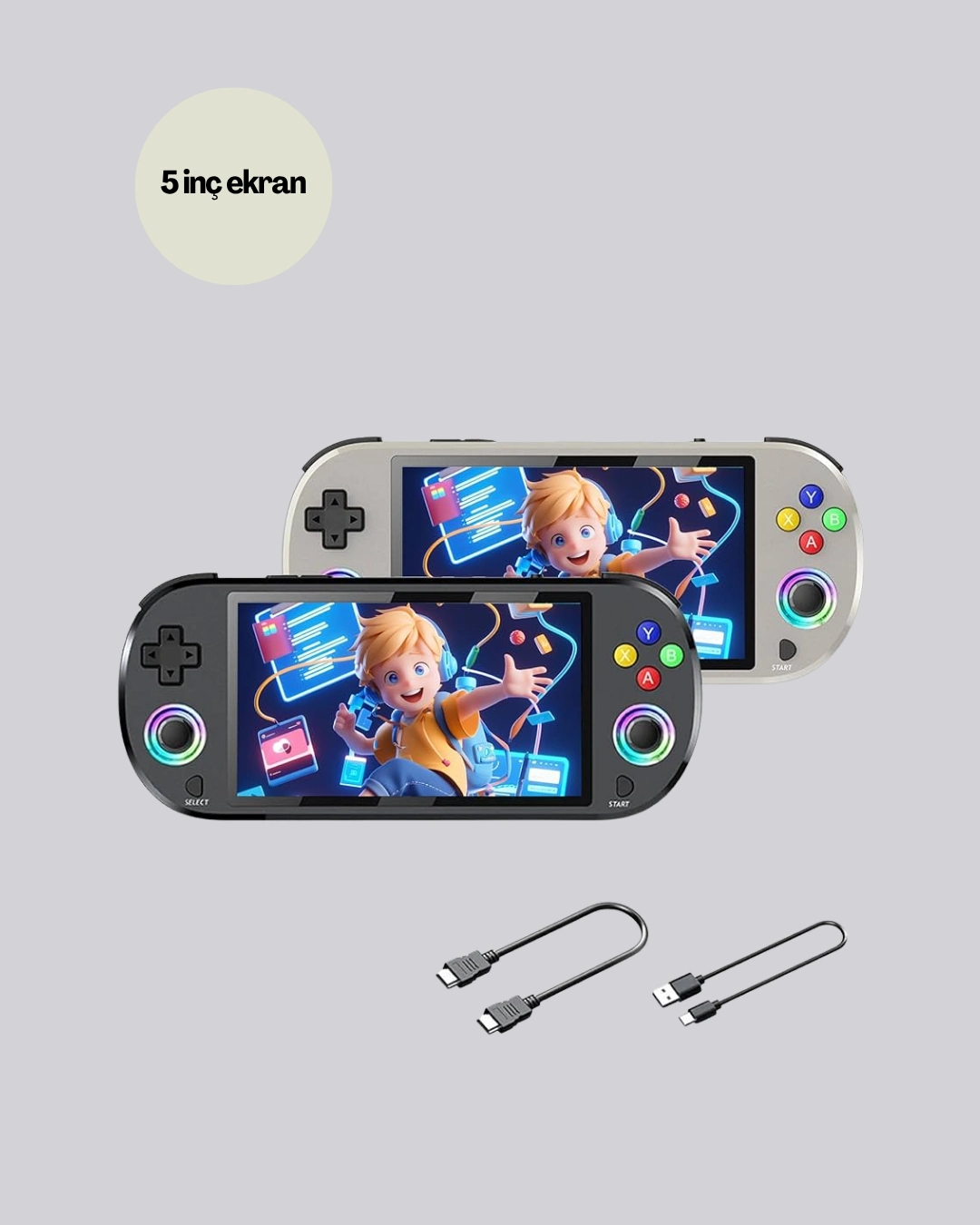 Rgb Işıklı Joystickli El Tipi Oyun Cihazı ( Lisinya )