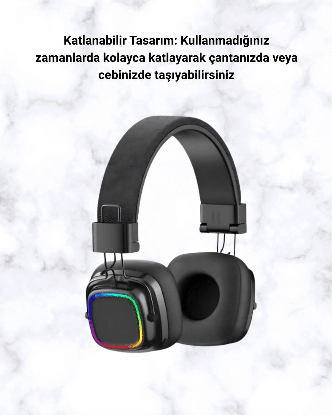 Rgb Işıklı Katlanabilir Bluetooth 5.3 Kulak Üstü Kulaklık ( Lisinya )