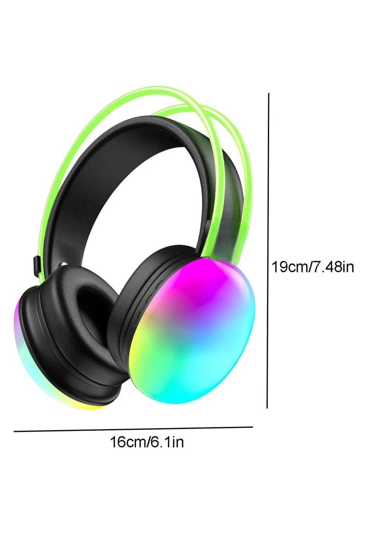 Rgb Işıklı Yüksek Ses Kaliteli Kablosuz Kulak Üstü Bluetooth Kulaklık ( Lisinya )