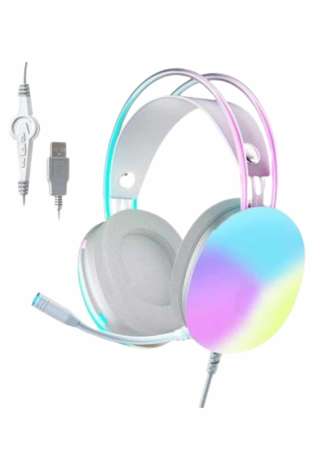 Rgb Işıklı Yüksek Ses Kaliteli Kablosuz Kulak Üstü Bluetooth Kulaklık ( Lisinya )