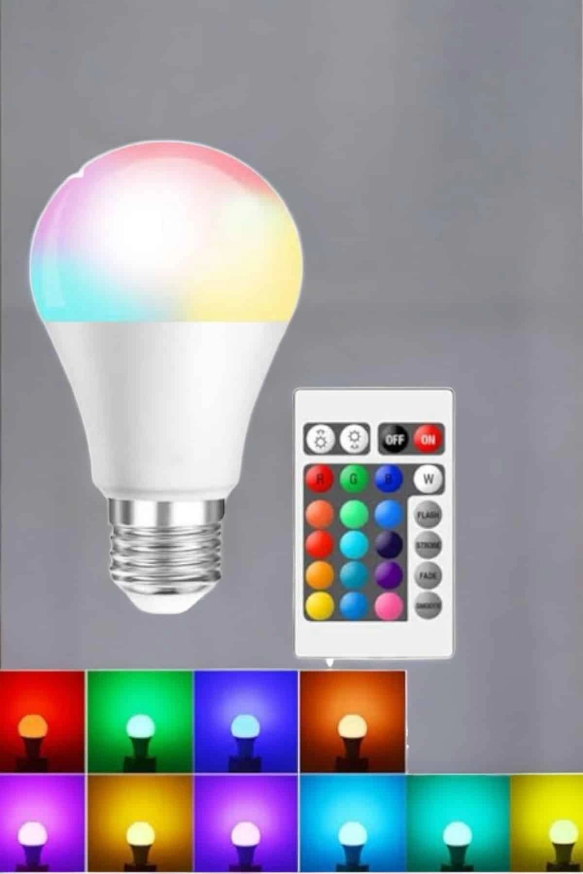 Rgb Led Lamba Led Işık Ampul Renk Değiştirebilen 100 Watt ( Lisinya )