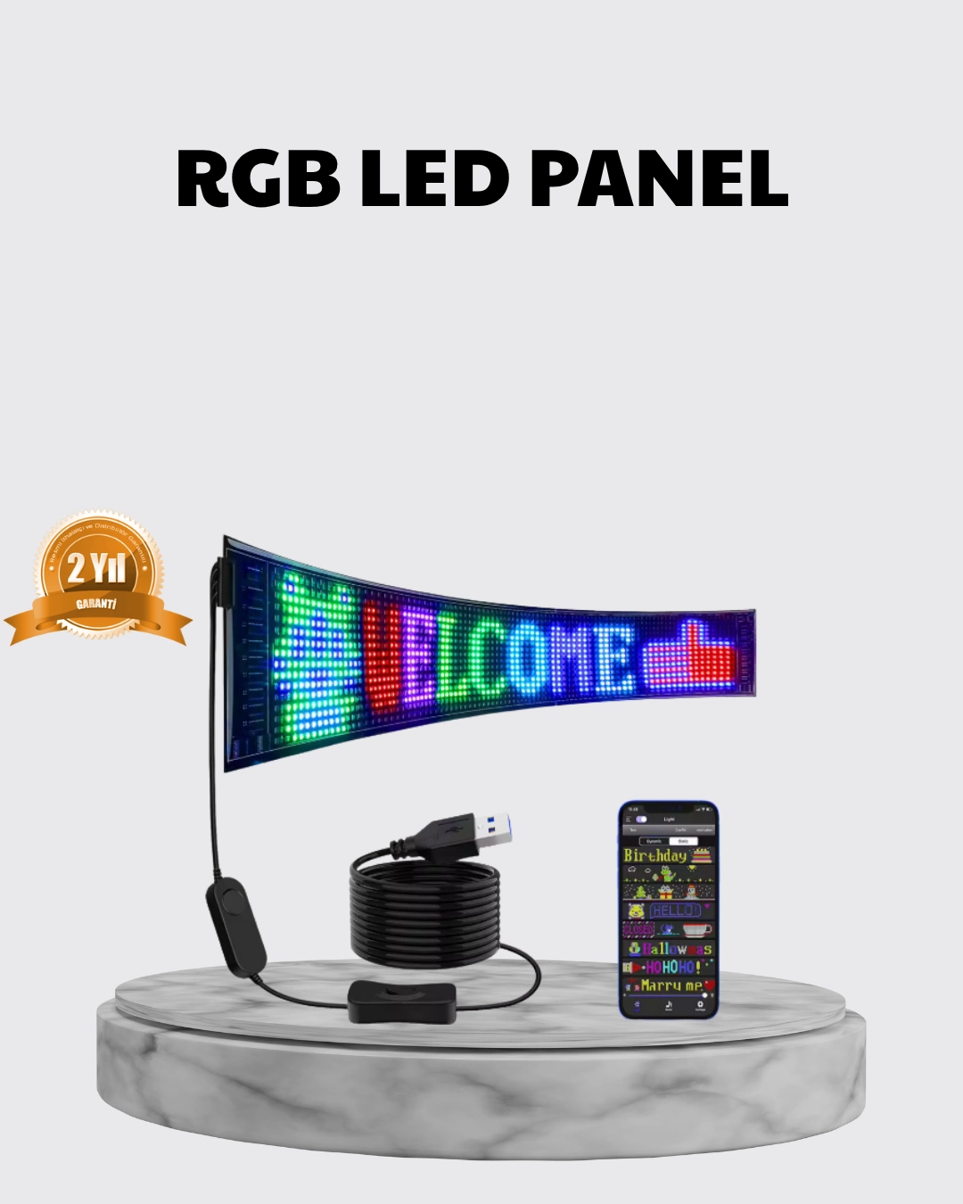 Rgb Led Panel – Çok Renkli, Kumandalı, Usb Bağlantılı Yazı Ve Gıf Gösterimli Akıllı Lamba ( Lisinya ) Rgb Led Panel – Çok Renkli, Kumandalı, Usb Bağlantılı Yazı Ve Gıf Gösterimli Akıllı Lamba ( Lisinya )