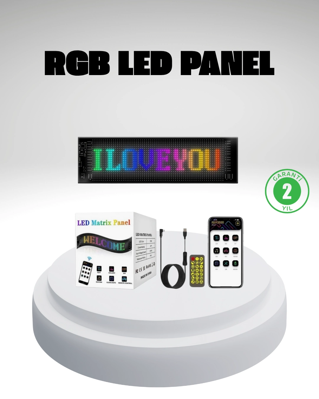 Rgb Led Panel – Mobil Uyumlu, Yazı Ve Gıf Destekli, Usb Bağlantılı Dekoratif Ekran ( Lisinya ) Rgb Led Panel – Mobil Uyumlu, Yazı Ve Gıf Destekli, Usb Bağlantılı Dekoratif Ekran ( Lisinya )