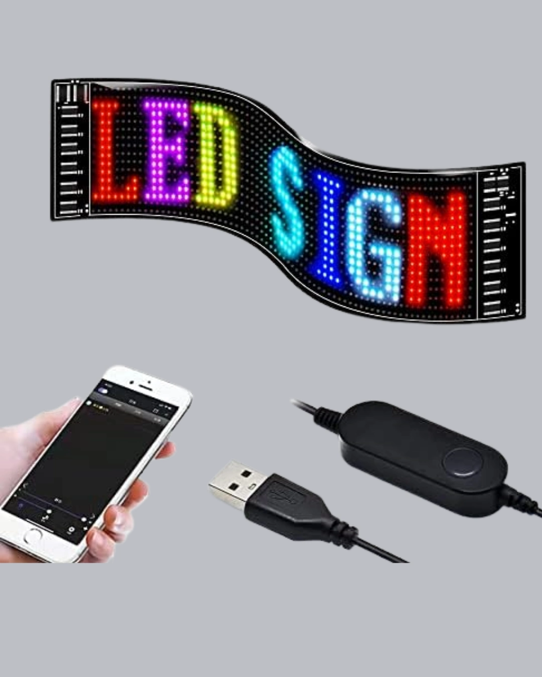 Rgb Led Panel – Mobil Uyumlu, Yazı Ve Gıf Destekli, Usb Bağlantılı Dekoratif Ekran ( Lisinya )