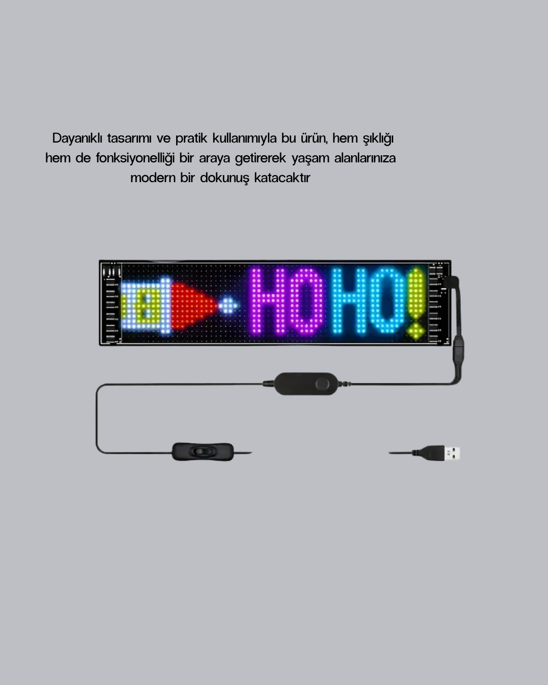 Rgb Led Panel – Mobil Uyumlu, Yazı Ve Gıf Destekli, Usb Bağlantılı Dekoratif Ekran ( Lisinya )