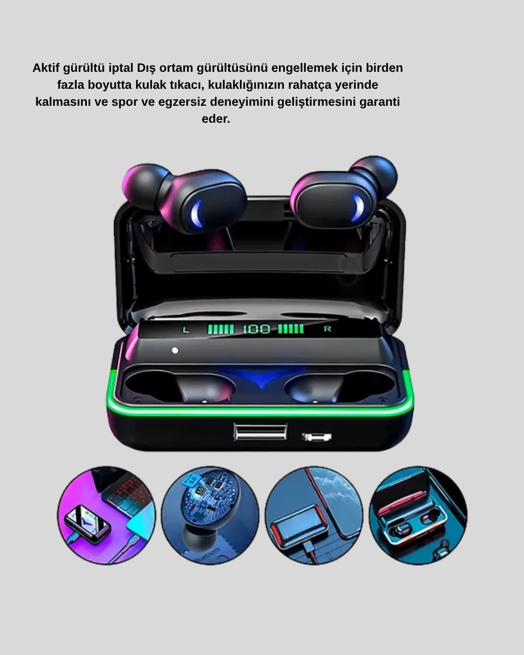 Rgb  Bluetooth Kulaklık Düşük Gecikmeli Kablosuz 5.1 ( Lisinya )