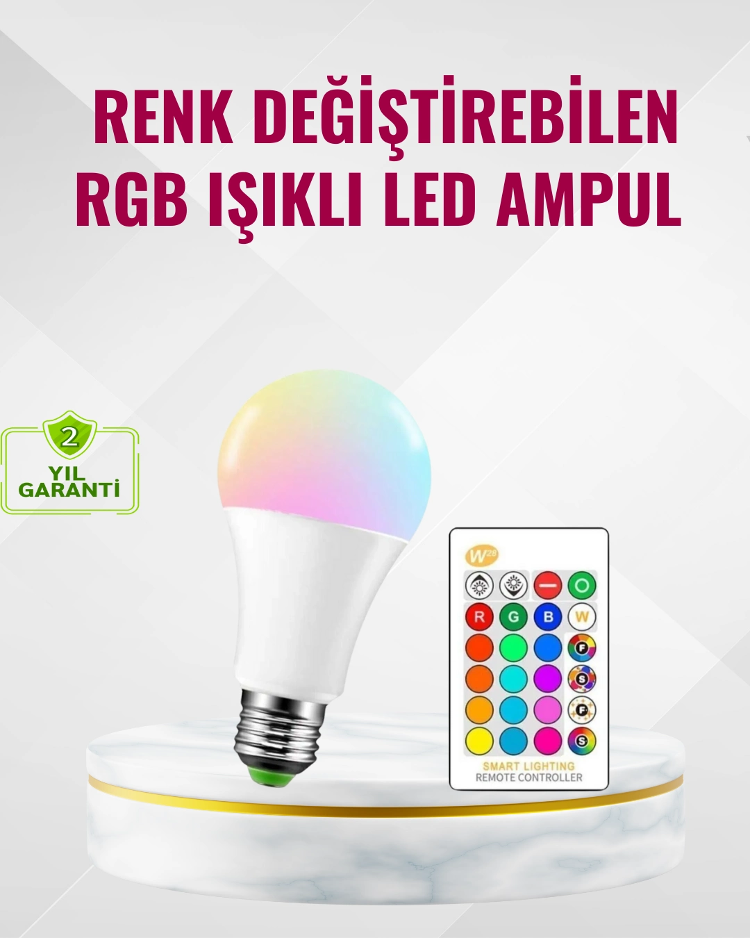 Rgb Uzaktan Kumandalı Led Ampul 16 Renk Dekoratif Aydınlatma ( Lisinya ) Rgb Uzaktan Kumandalı Led Ampul 16 Renk Dekoratif Aydınlatma ( Lisinya )