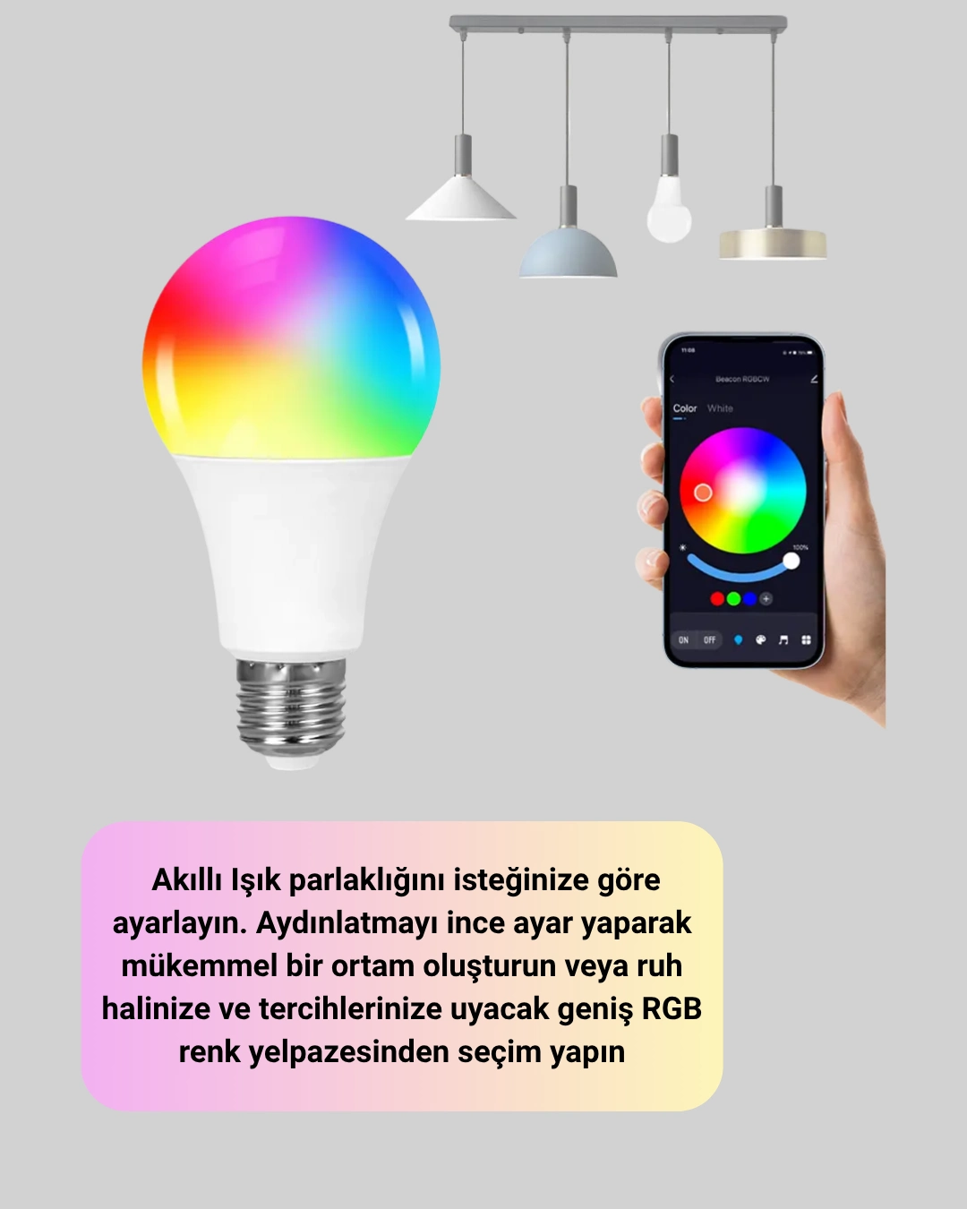 Rgbw Teknolojili Akıllı Led Ampul, Zamanlayıcılı ( Lisinya )