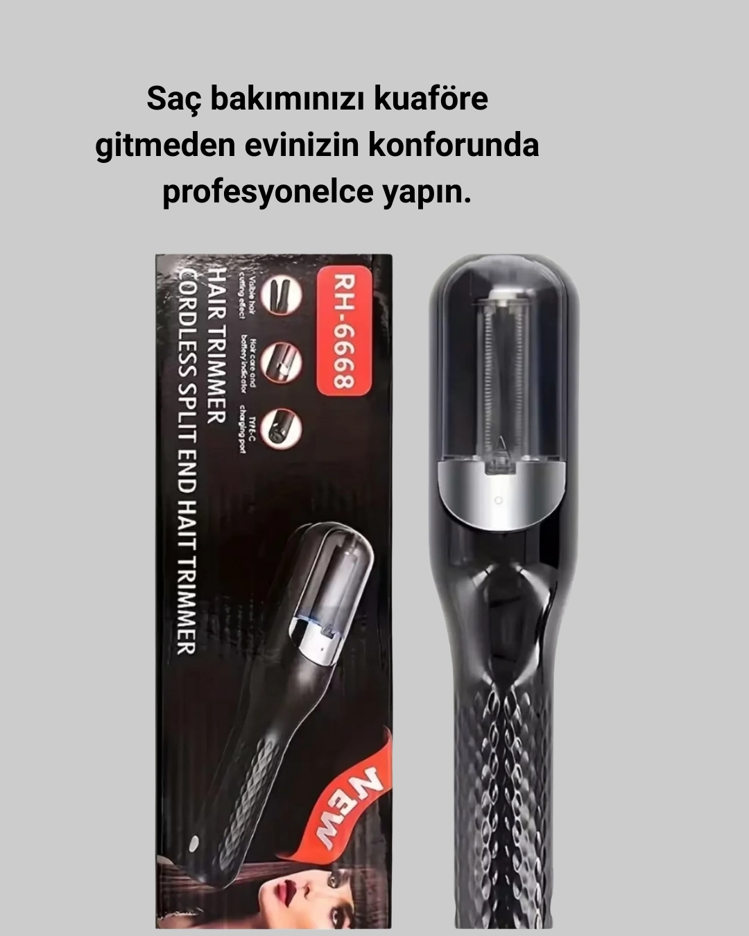 Rh-6668 Taşınabilir Şarjlı Saç Kesme Makinesi Elektrikli Kişisel Bakım Aleti ( Lisinya )