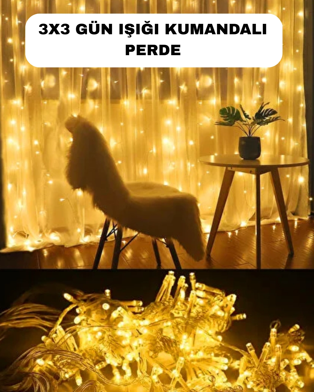 Romantik Ambiyans İçin Uzaktan Kumandalı Günışığı Peri Led ( Lisinya )