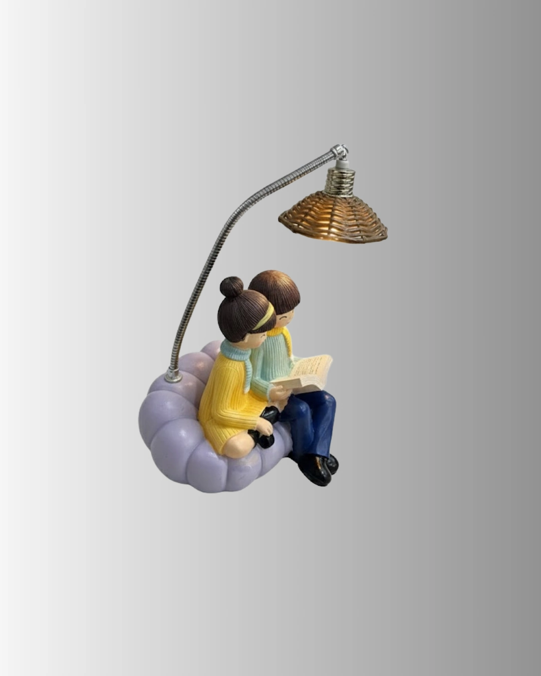 Romantik Çift Temalı Dekoratif Masa Lambası Yumuşak Led Işık ( Lisinya )