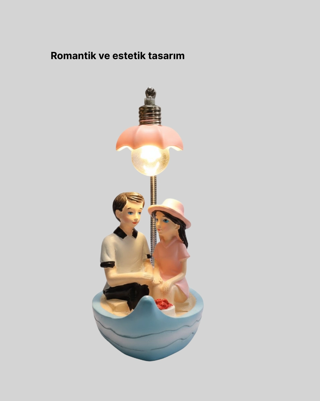 Romantik Sandal Üzerinde Çift Figürü Led Gece Lambası Masa Dekoru ( Lisinya ) Romantik Sandal Üzerinde Çift Figürü Led Gece Lambası Masa Dekoru ( Lisinya )