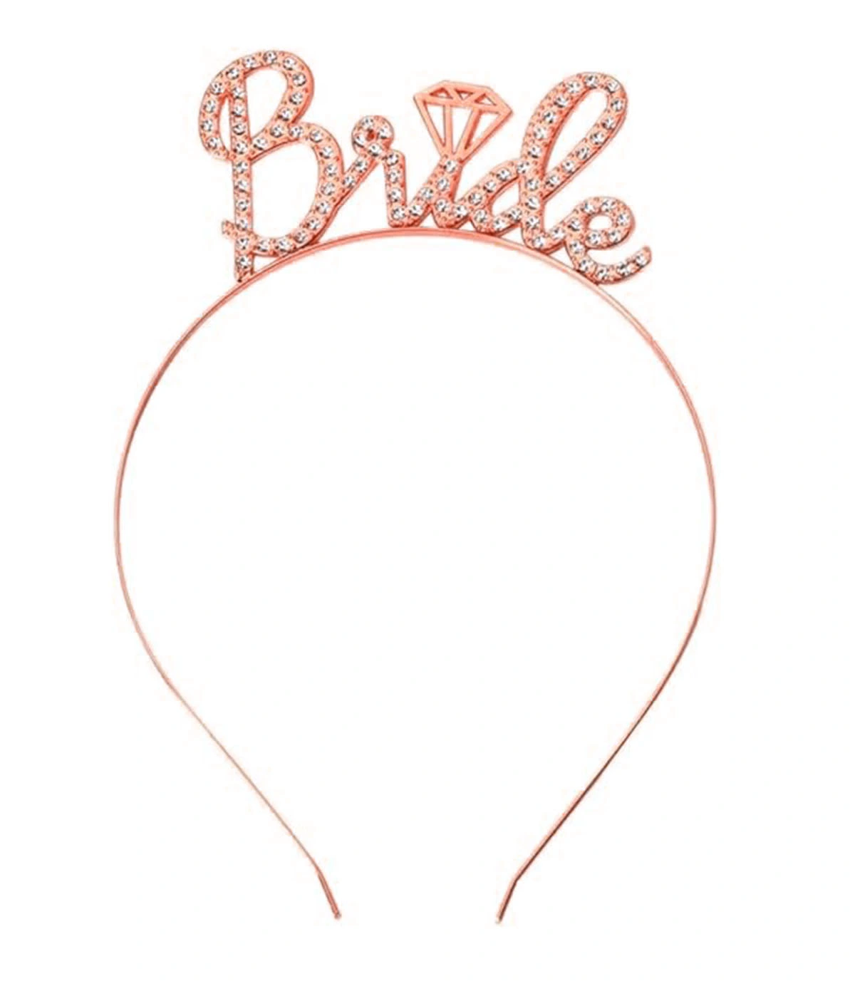 Rose Gold Renkli Taşlı “bride” Gelin Tacı ( Lisinya )