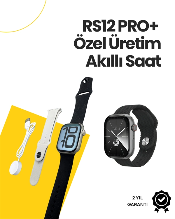 Rs12 Pro+ 2025 Serisi Özel Üretim Full Ekranlı Akıllı Saat – Nabız Ve Uyku Takibi, Bluetooth Arama, Garantili, Güçlü Batarya ( Lisinya )