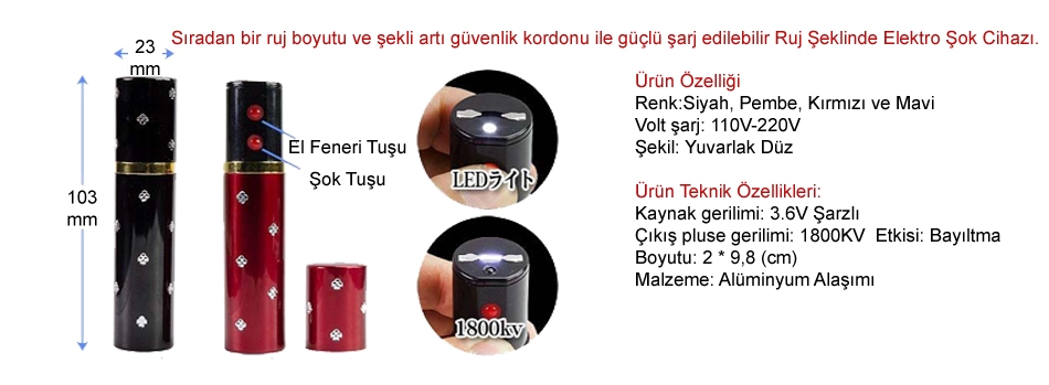 Ruj Şeklinde El Feneri ( Lisinya ) Ruj Şeklinde El Feneri ( Lisinya )