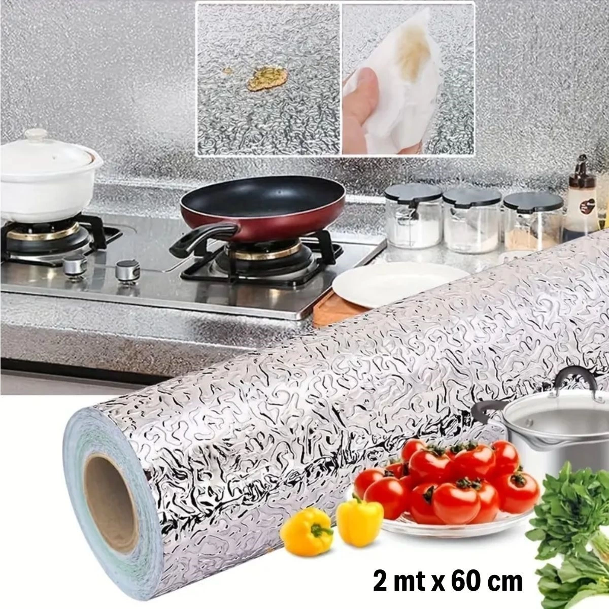 Rulo Gümüş Alüminyum Folyo Duvar Kağıdı, Kendinden Yapışkanlı Raf İçi, Su Geçirmez Folyo 2 Mt X 60 Cm ( Lisinya ) Rulo Gümüş Alüminyum Folyo Duvar Kağıdı, Kendinden Yapışkanlı Raf İçi, Su Geçirmez Folyo 2 Mt X 60 Cm ( Lisinya )