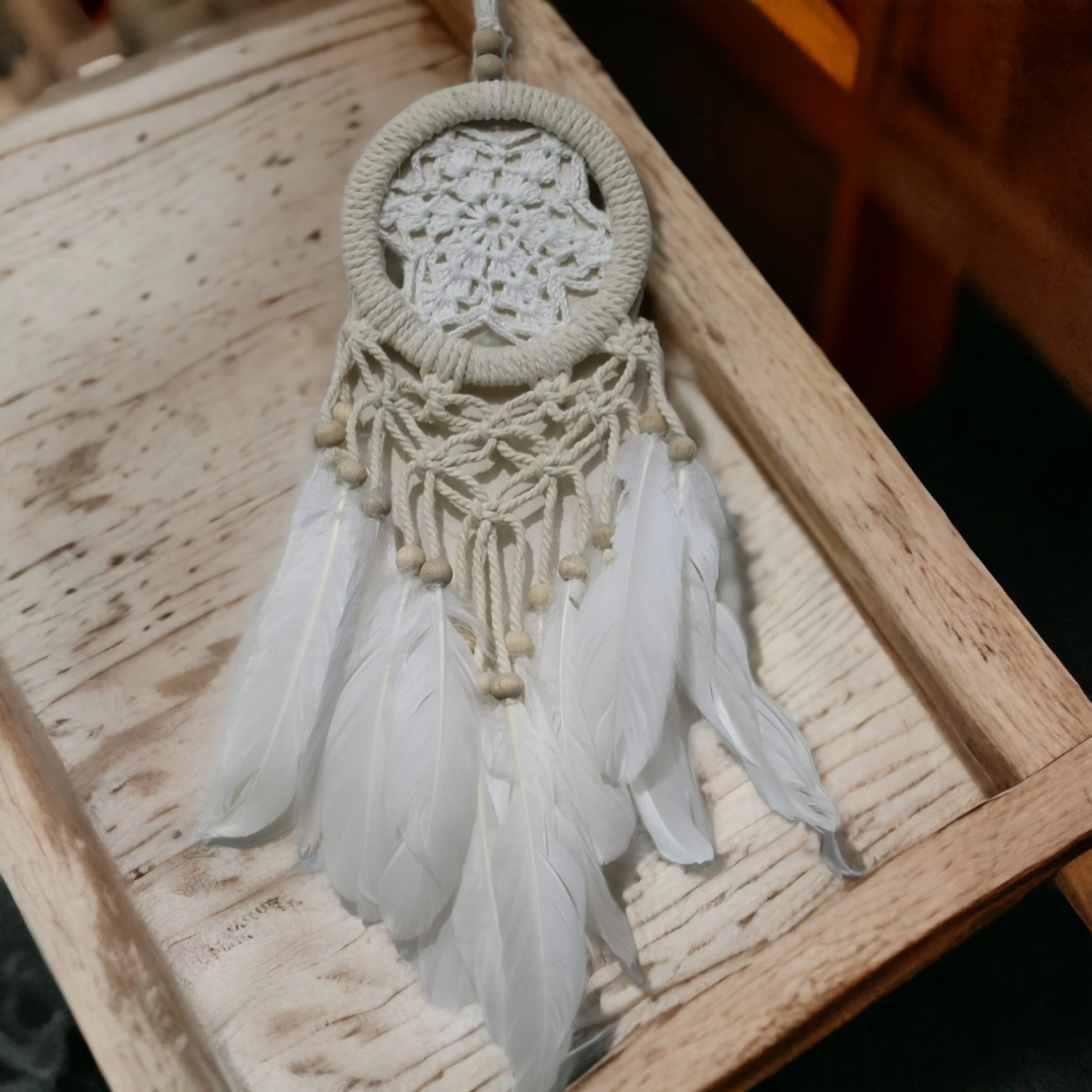 Rüya Kovan Dream Catcher Beyaz Kuş Tüylü ( Lisinya ) Rüya Kovan Dream Catcher Beyaz Kuş Tüylü ( Lisinya )