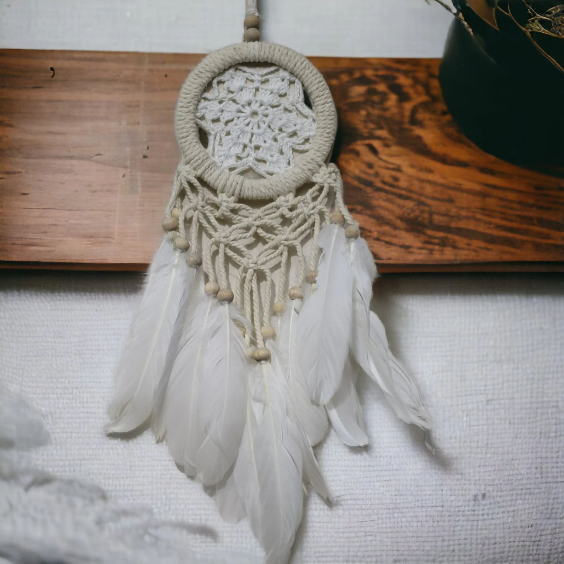 Rüya Kovan Dream Catcher Beyaz Kuş Tüylü ( Lisinya ) Rüya Kovan Dream Catcher Beyaz Kuş Tüylü ( Lisinya )