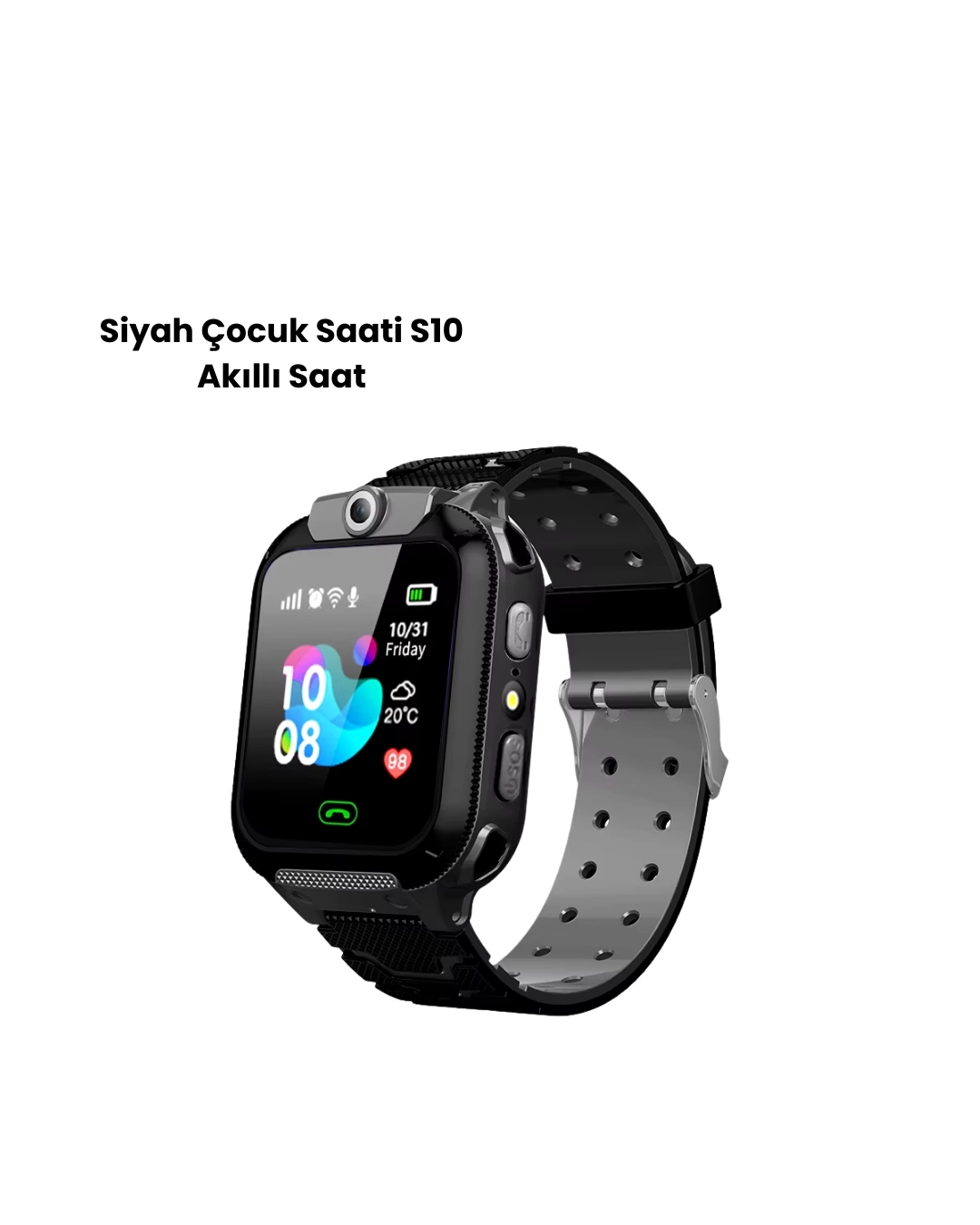 S10 Akıllı Çocuk Saati Siyah ( Lisinya )