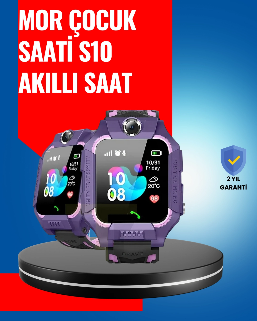 S10 Mor Akıllı Çocuk Saati Geçmiş Konum Ve Acil Durum Uyarılı ( Lisinya )