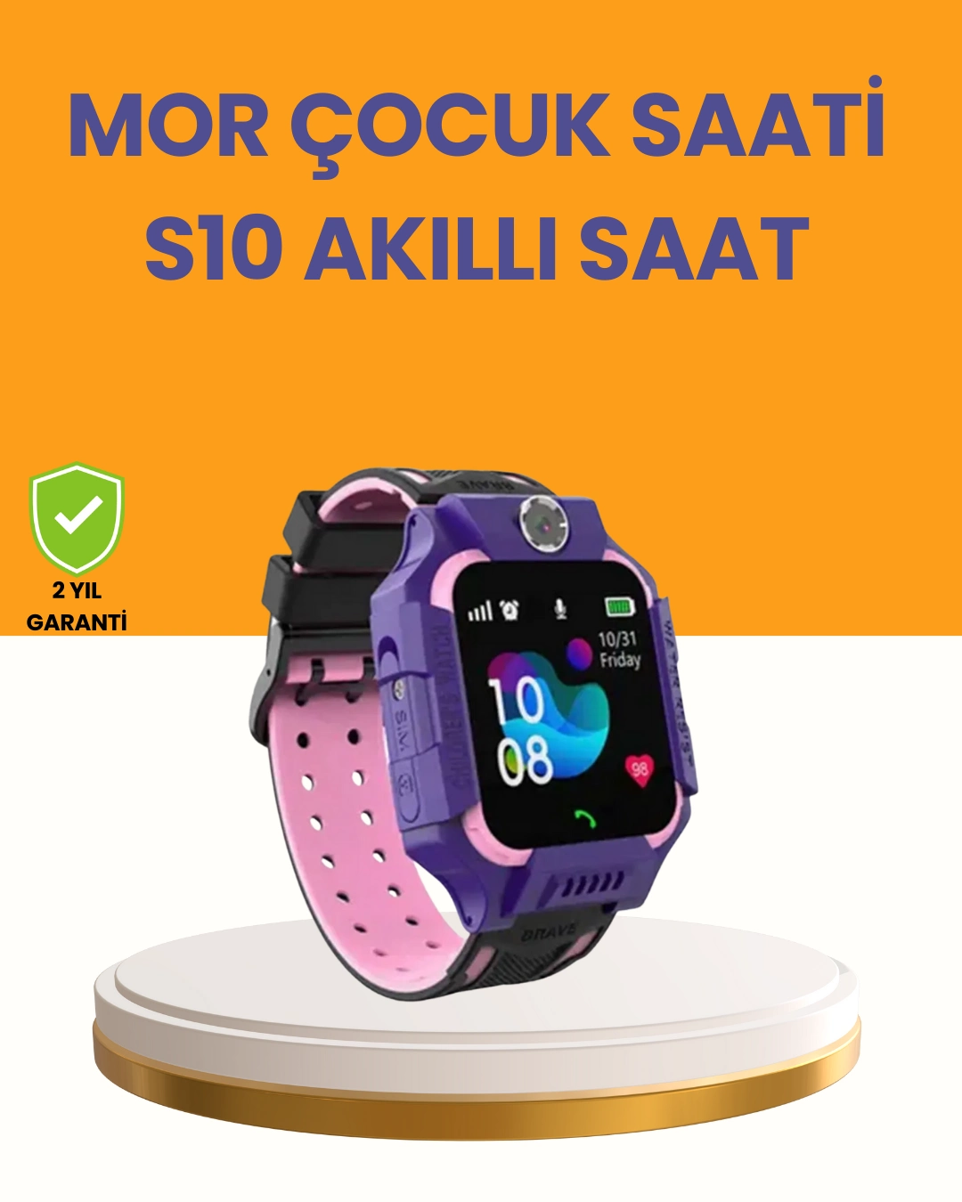 S10 Mor Akıllı Çocuk Saati Konum Takip Ve Güvenlik Özellikli ( Lisinya )