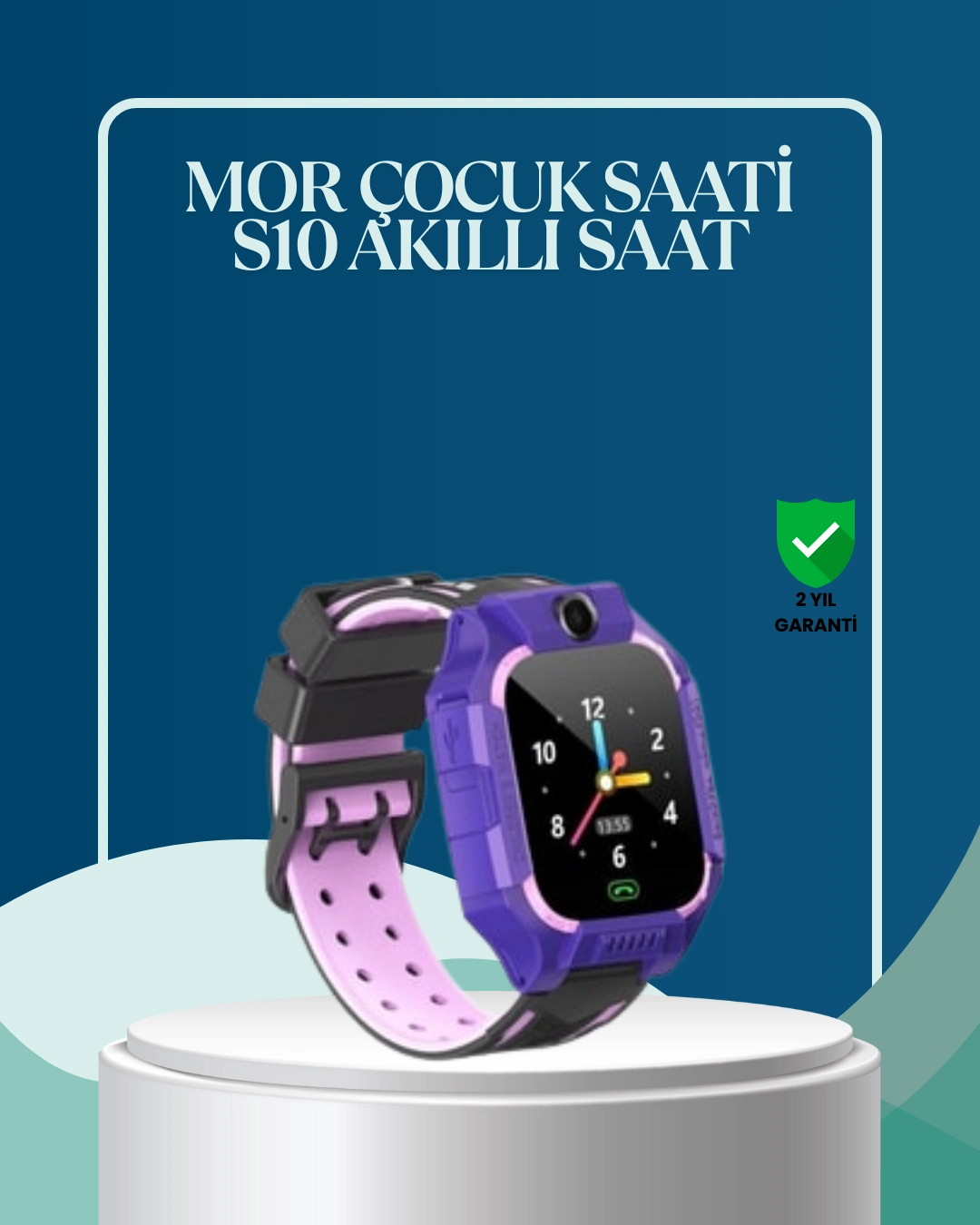 S10 Mor Çocuk Takip Saati Elektronik Bariyer Ve Sesli Mesaj Destekli ( Lisinya )