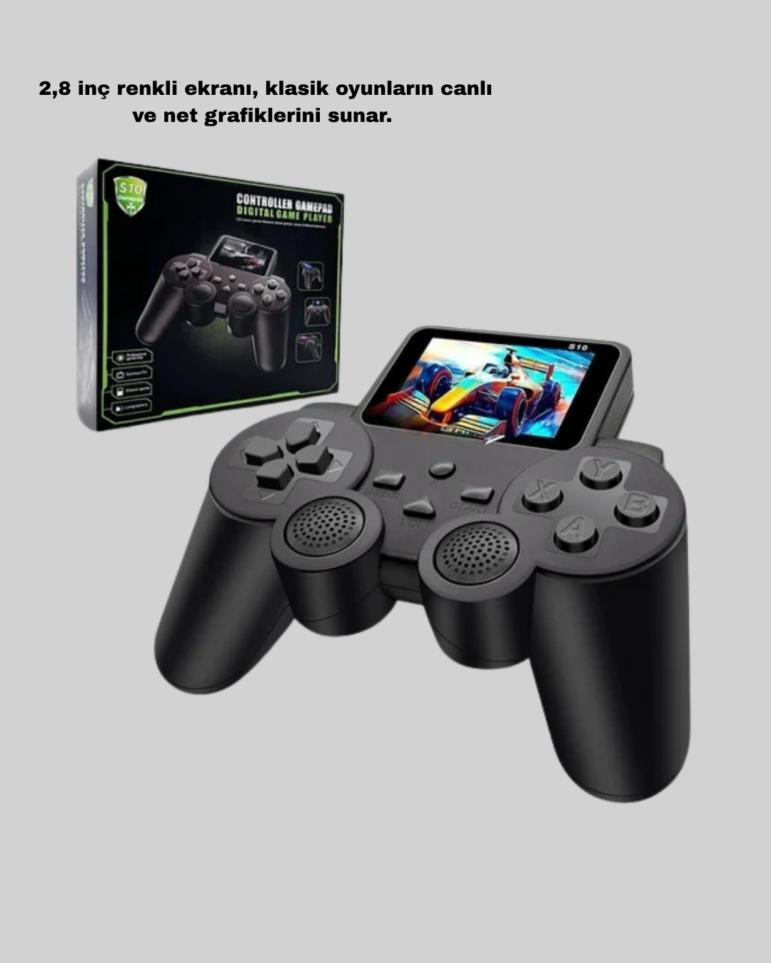 S10 Retro Oyun Konsolu Taşınabilir 2.8 İnç Ekran Ergonomik Nostalji ( Lisinya )