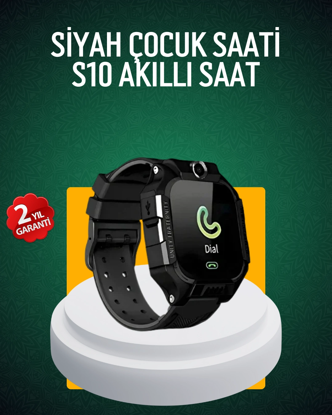 S10 Siyah Çocuk Takip Saati Güvenli Alan Uyarısı Ve Sesli Mesaj ( Lisinya )