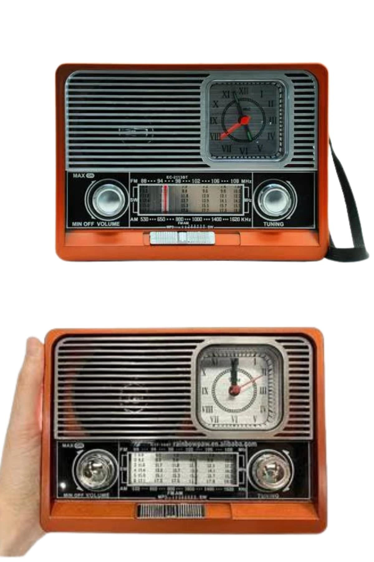 Saatli Fenerli Bluetooth Nostaljik Radyo Aux Sd Usb Girişli Bluetooth Hoparlör ( Lisinya )