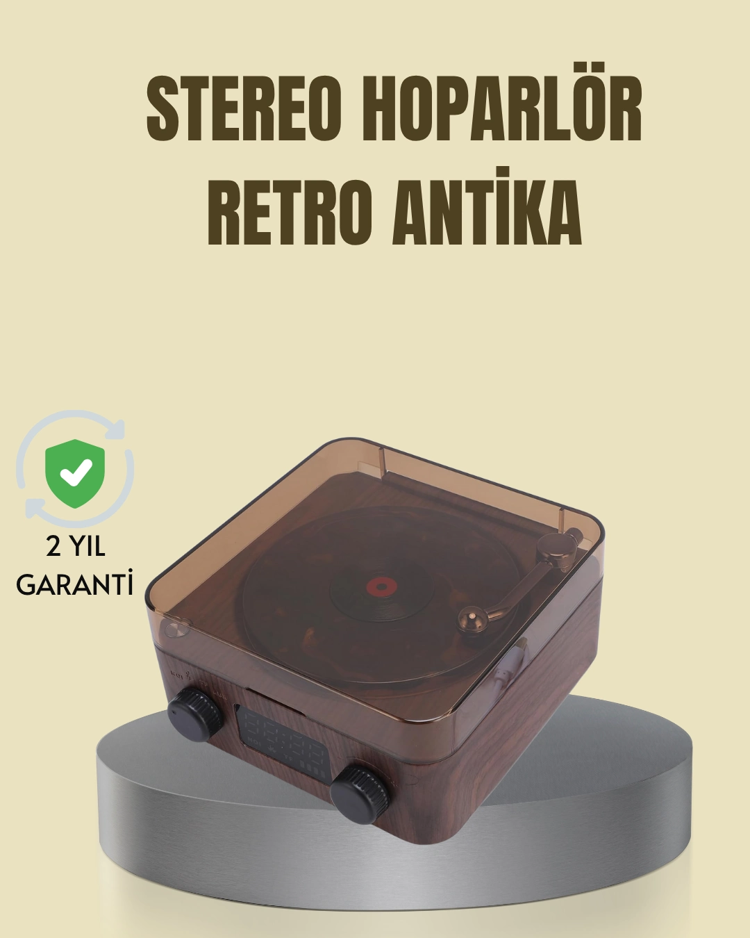 Saatli Gece Işıklı Hoparlör – Modern Ve Vintage Tasarım ( Lisinya )