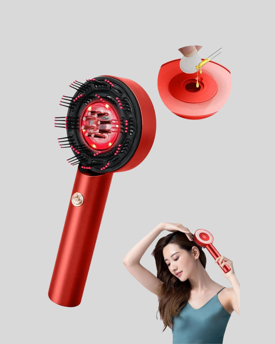 Saç Büyüme Destekleyici Elektrikli Masaj Tarak Led Ve Titreşimli ( Lisinya )