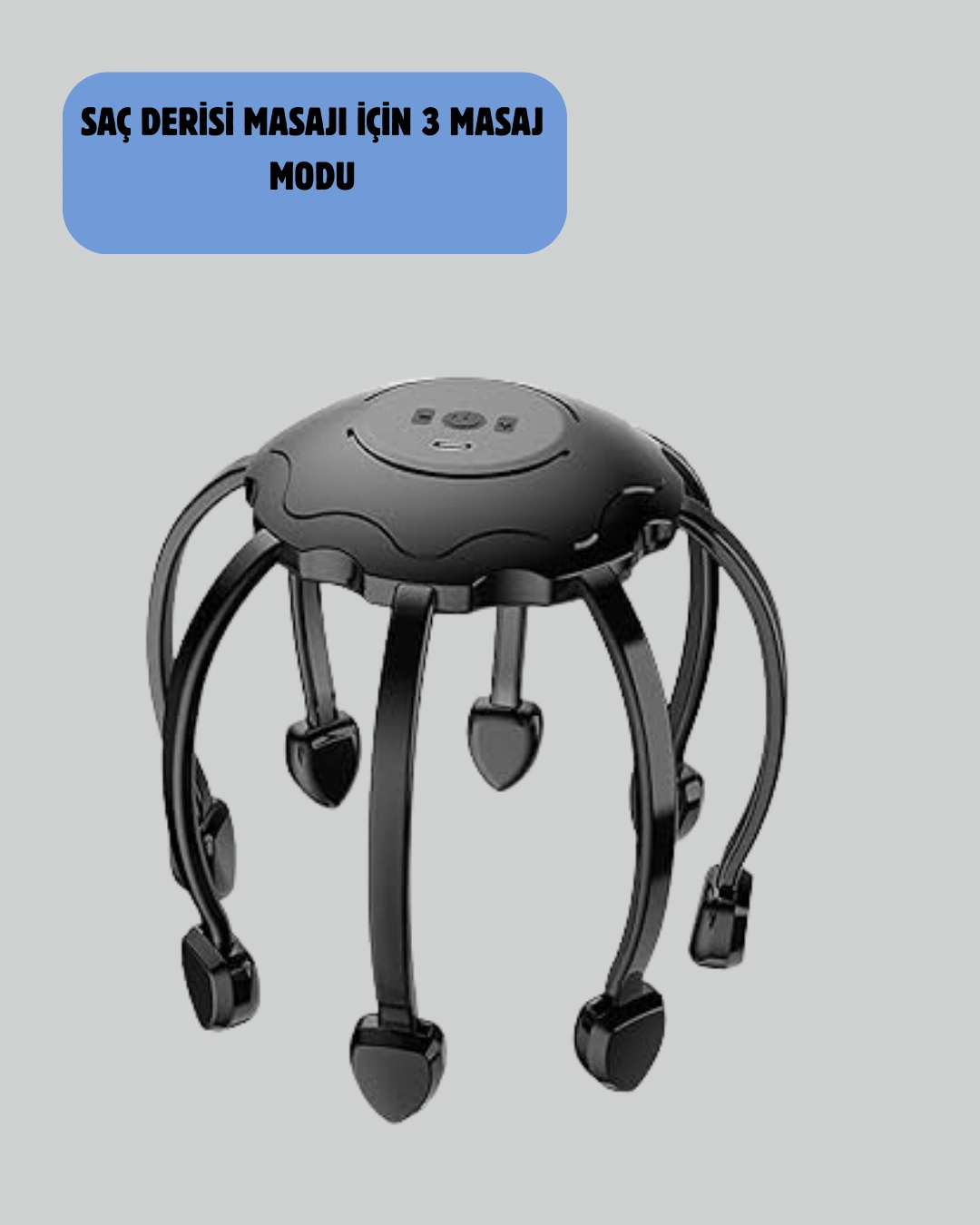 Saç Derisi Masaj Aleti 8 Bağımsız Kol 3 Modlu Derin Rahatlama ( Lisinya )