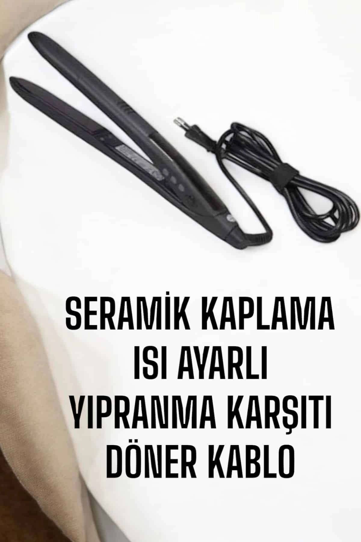 Saç Düzleştirici Isı Ayarlı Döner Kablo Yıpranma Karşıtı ( Lisinya )