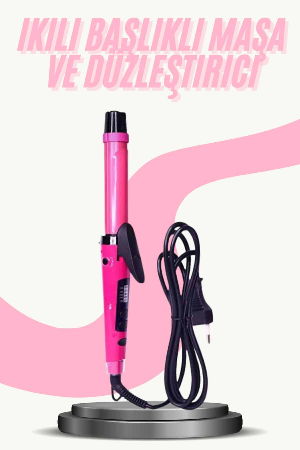 Saç Düzleştirici Şekillendirici Saç Maşası İkili Şekillendirici Isı Ayarlı ( Lisinya )