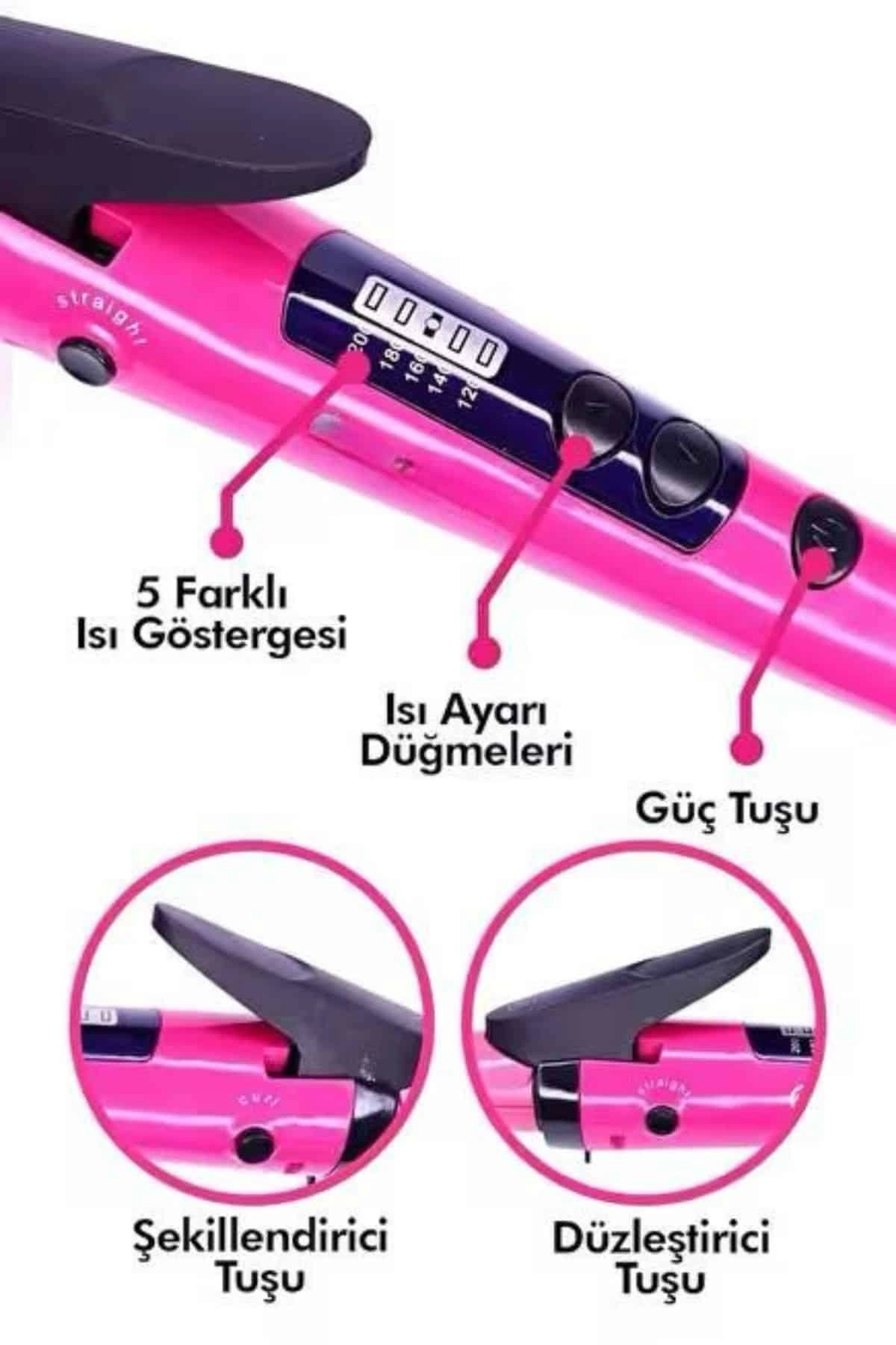 Saç Düzleştirici Şekillendirici Saç Maşası İkili Şekillendirici Isı Ayarlı ( Lisinya )