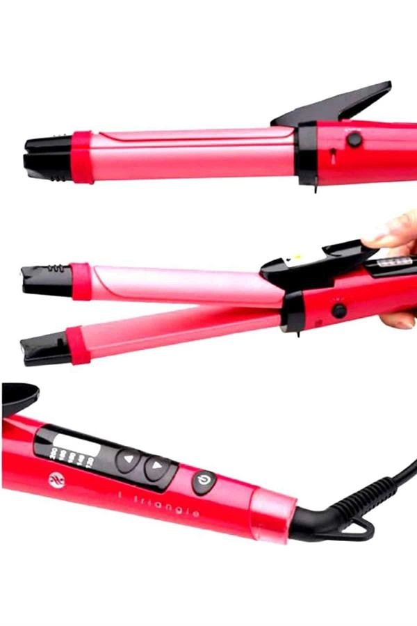 Saç Düzleştirici Şekillendirici Saç Maşası İkili Şekillendirici Isı Ayarlı ( Lisinya )