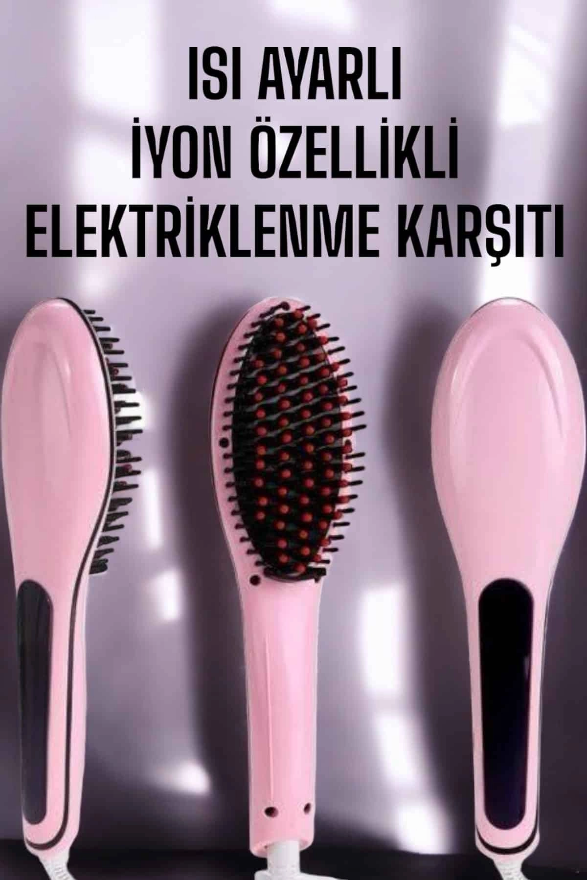 Saç Düzleştirici Tarak Isı Ayarlı Yıpranma Önleyici Düzleştirici Fön Tarak ( Lisinya )