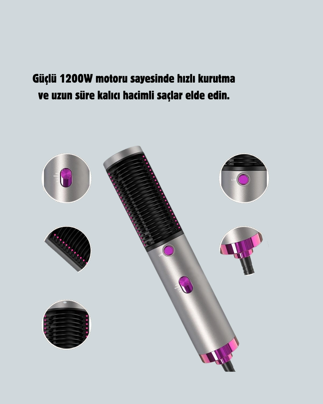 Saç Düzleştirme Ve Hacimlendirme Fonksiyonlu Fırça ( Lisinya )