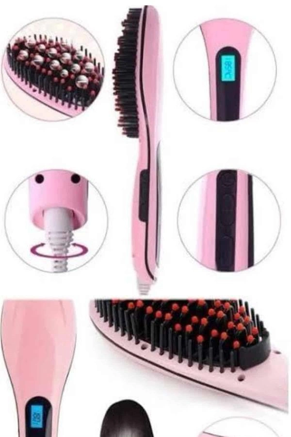 Saç Fırça Akıllı Lcd Ekran Pratik Saç Düzleştirici Tarak Pratik Taşınabilir ( Lisinya )