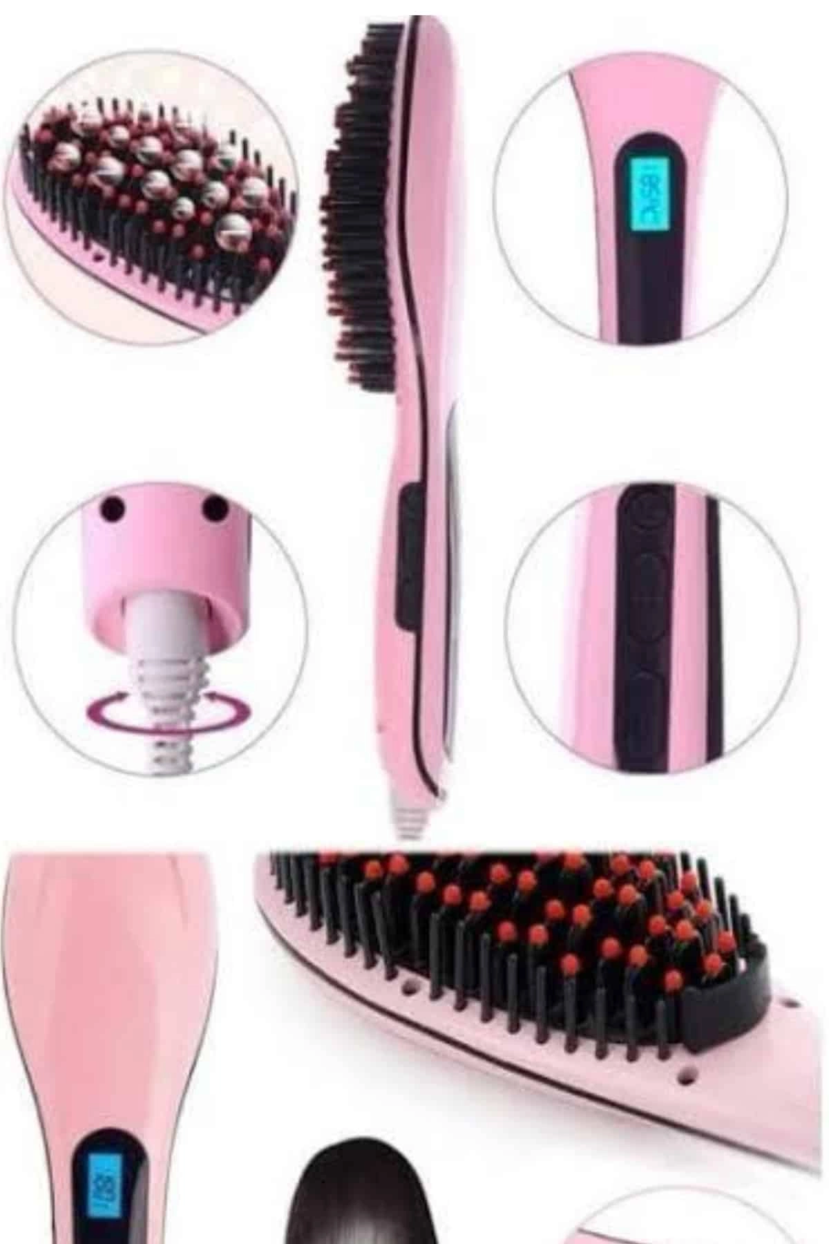 Saç Fırça Akıllı Lcd Ekran Pratik Saç Düzleştirici Tarak Pratik Taşınabilir ( Lisinya )