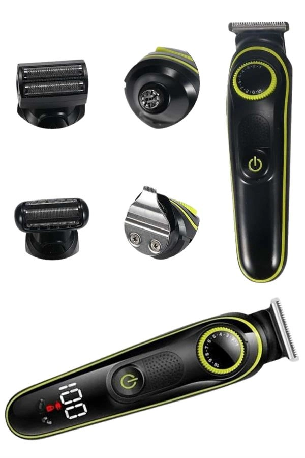 Saç Sakal Şekillendirici Tıraş Makinesi 5 Başlıklı Paslanmaz Çelik Bıçaklı Unısex ( Lisinya )