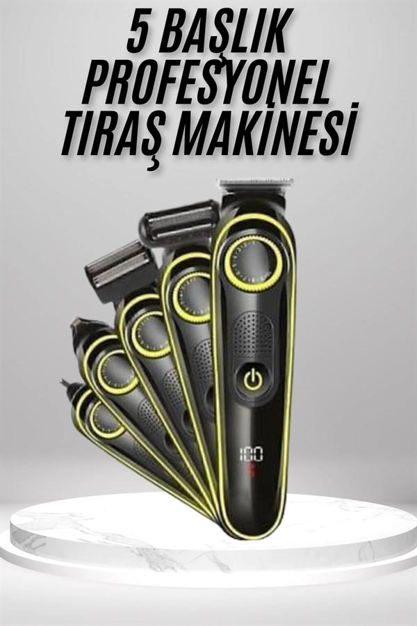 Saç Sakal Vücut Tıraş Makinesi 5in1 Kablosuz Burun Kulak Tıraş Makinesi ( Lisinya )