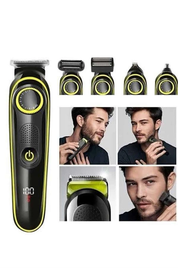 Saç Sakal Vücut Tıraş Makinesi 5in1 Kablosuz Burun Kulak Tıraş Makinesi ( Lisinya )